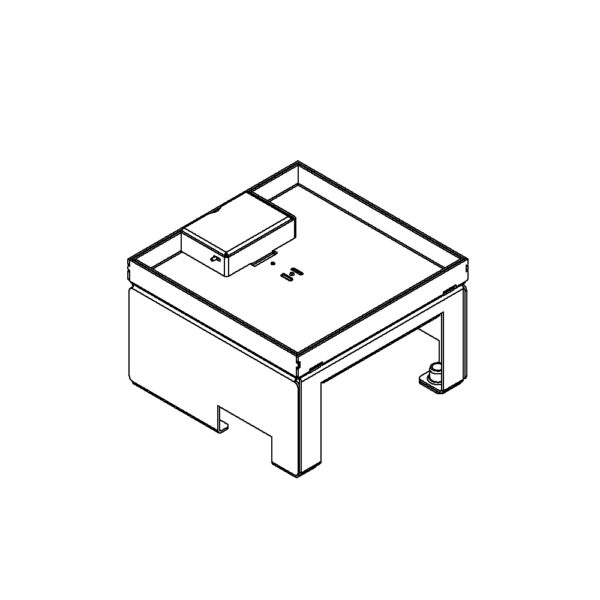 Produktbild UBD 160 155  -  Unterflur-Bodendose UBD 160 inkl. Deckel mit Kante, geschlossen, 15mm Vertiefung und 1 Schnurauslass